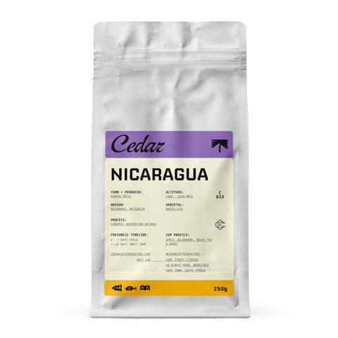 Cedar Nicaragua Buena Esperanza carbonic maceration in white bag