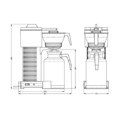 Technivorm MoccaMaster CDT Grand Thermos Filter Coffee Machine Drawing