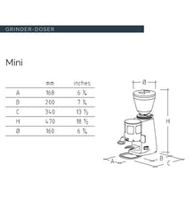 Mazzer Mini Espresso Grinder With Doser Dimensions