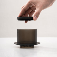Timemore SimpleDrip Pour-Over Tool with lid and hand