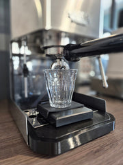 Close Up Of Gaggia Replacement Drip Tray With Scale & Glass