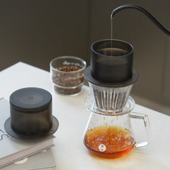Timemore SimpleDrip Pour-Over Tool brewing scene with kettle
