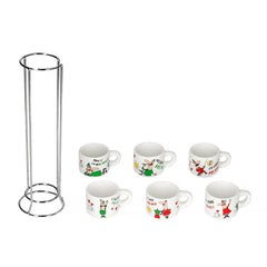 Bialetti L'Omino Italiano cup set with cups outside of wire frame