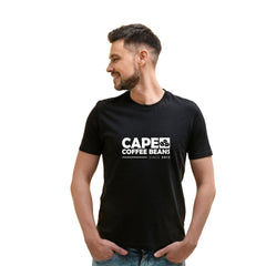 Cape Coffee Beans 10th Anniversary T-shirts Black On Model Front