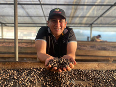 Cedar Colombia Monteblanco Coffee Producer Rodrigo Sanchez With Natural Process Beans