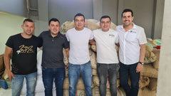 Cedar Colombia Zarza Thermal Shock producers standing in front of bags