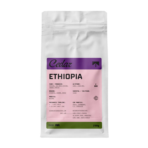 Cedar Ethiopia Faficho coffee bean bag