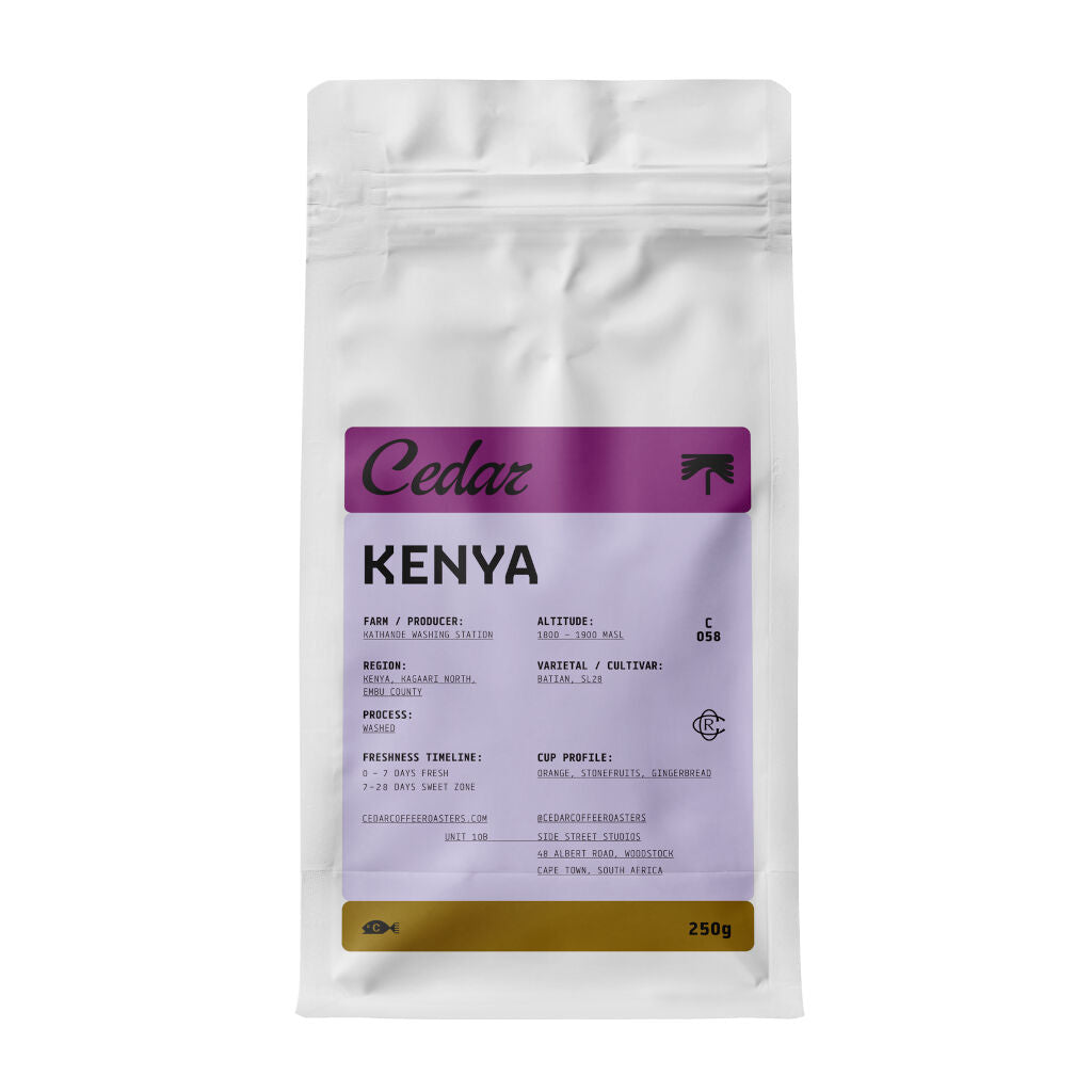 Cedar Kenya Kathande AA Washed Coffee Bean Bag
