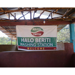 Boledu Coffee sign at Halo Beriti Washing Station