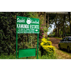 Sasini sign at Kamundu Coffee Estate, Kenya