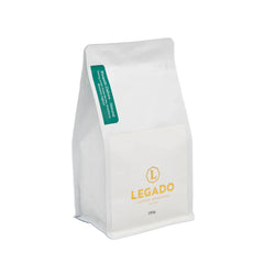 250 gram bag of Legado Rwanda Dahwe Natural coffee beans