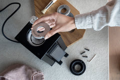 Macap Leo 55 Easy espresso grinder top view burr removal