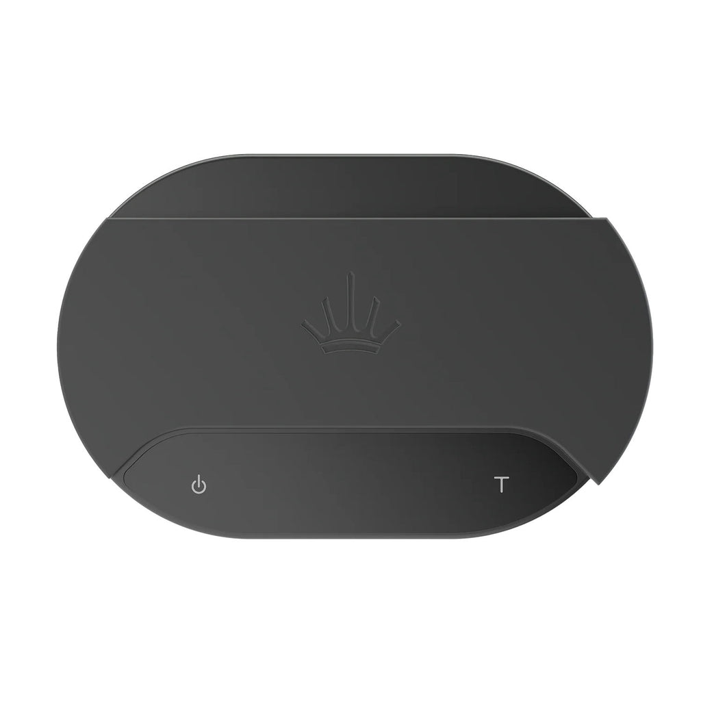 Mahlkonig Sync Scale black electronic espresso scale from top view