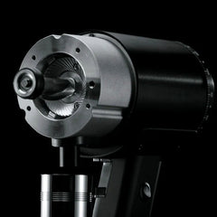 Mazzer Philos Black single dose espresso grinder with dosing cup & internal grinding chamber exposed