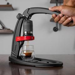 Flair Classic Manual Espresso Maker with pressure gauge kit and espresso glass