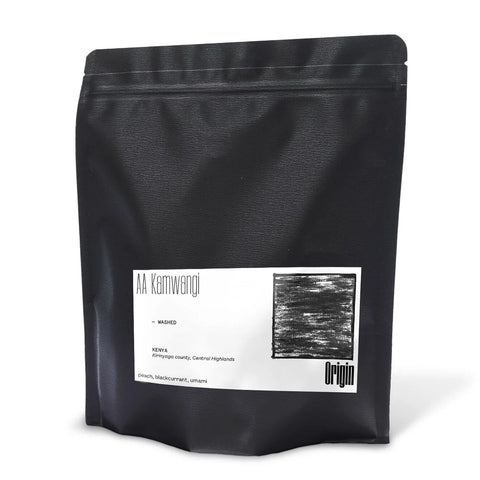 Origin Kenya Kamwangi AA coffee bean bag