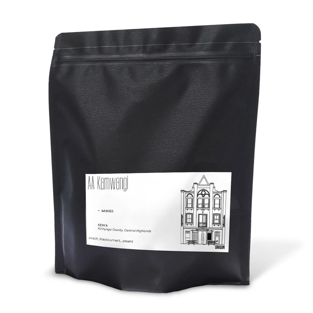Bag of Origin Coffee Roasting Kenya Kamwangi AA Washed coffee beans