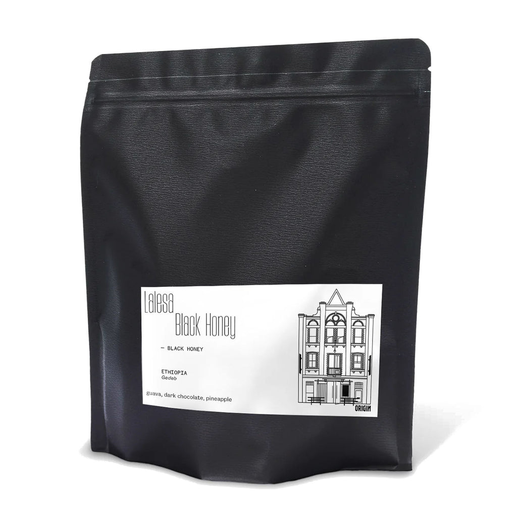 Bag of Origin Ethiopia Lalesa Black Honey coffee beans