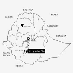 Ethiopia, Yirgacheffe map