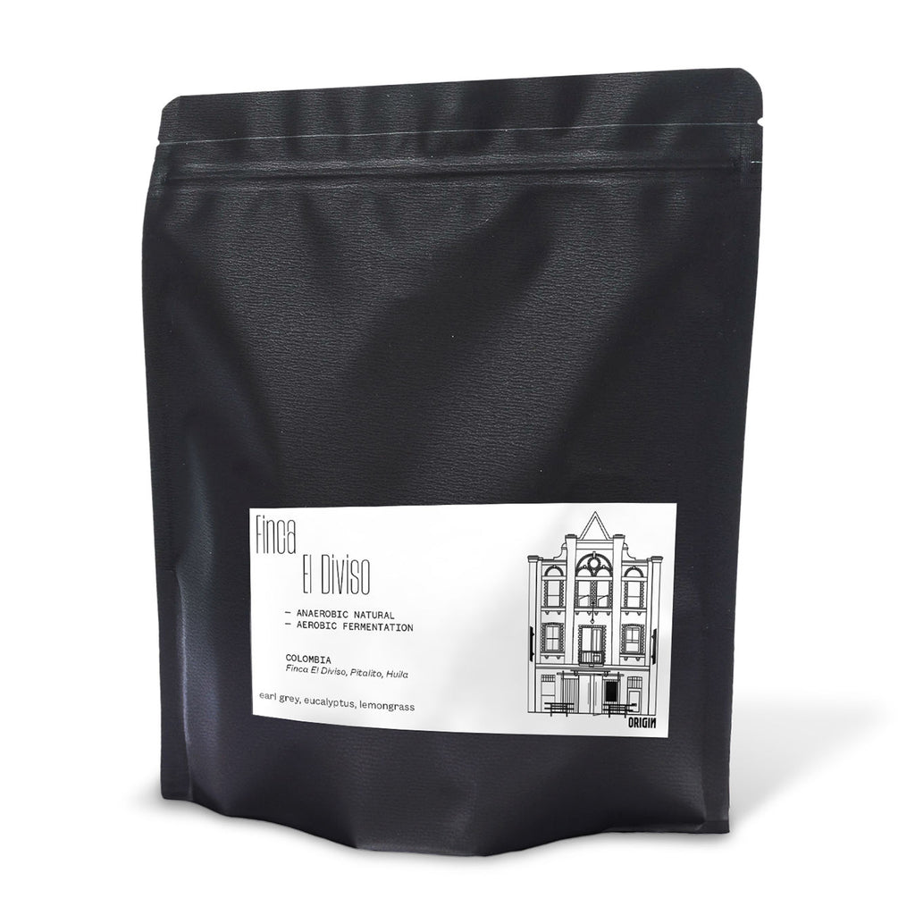 Bag of Origin Coffee Roasting Colombia El Diviso Anaerobic Natural coffee beans