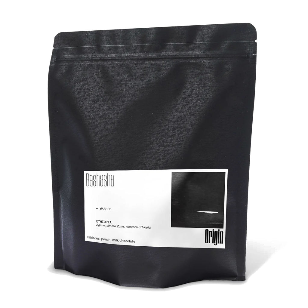 Bag of Origin Beshasha Ethiopian Washed coffee beans