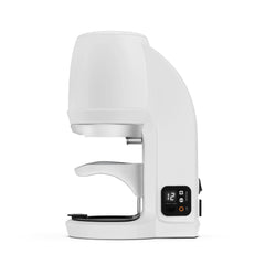 White Puqpress Q sixth generation automatic precision coffee tamper from the side