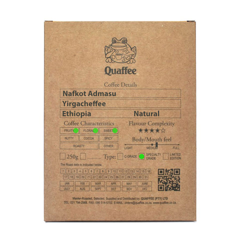 Quaffee Coffee Box Ethiopia Yirgacheffe Nafkot Admasu