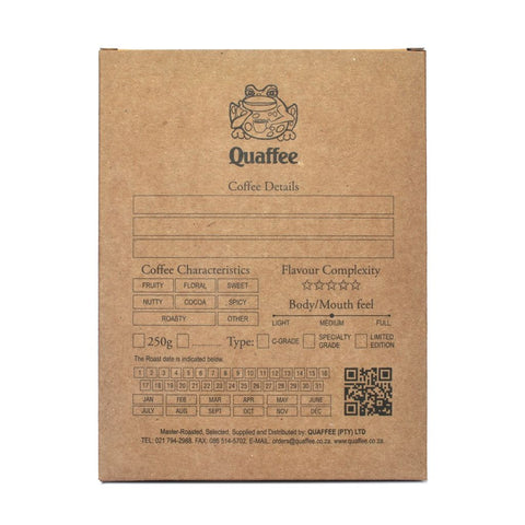 Quaffee box of specialty coffee beans