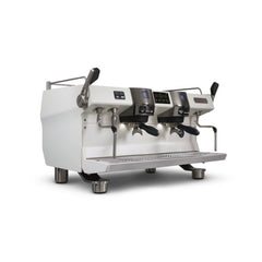 Rancilio RS1 two group head espresso machine White Isometric Front view