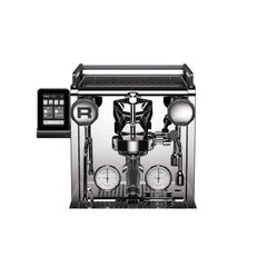 Front detail of the Rocket R58 TUNE espresso machine showing its group head, control knobs and pressure gauges.