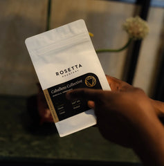 Scene showing a bag of Caballero Collective coffee roasted by Rosetta