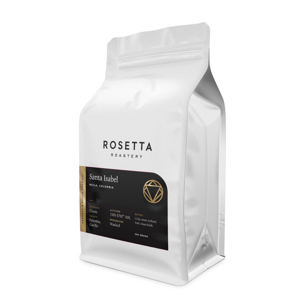 Bag of Rosetta Roastery Colombia Santa Isabel Washed coffee beans