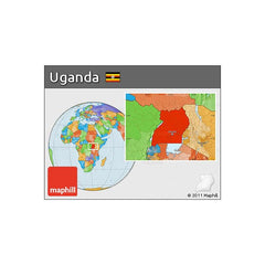 World map showing Uganda