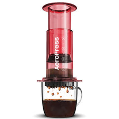 AeroPress Clear Red making coffee