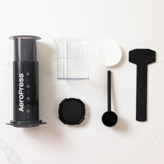 AeroPress XL on table with accessories