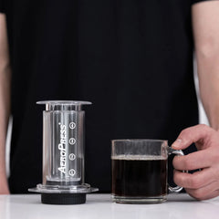 AeroPress Clear Coffee Maker Finished Cup