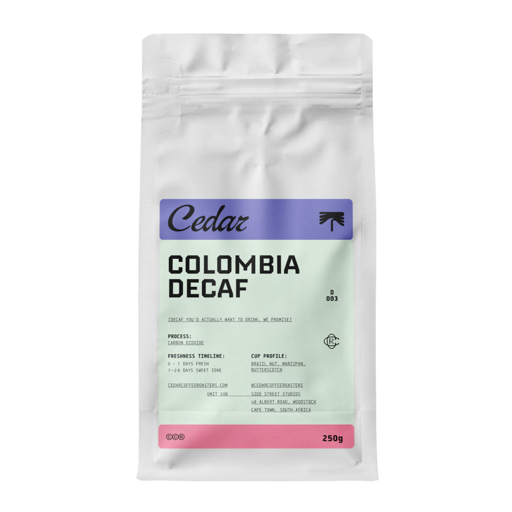 Cedar Colombia Decaf C02 bag of coffee