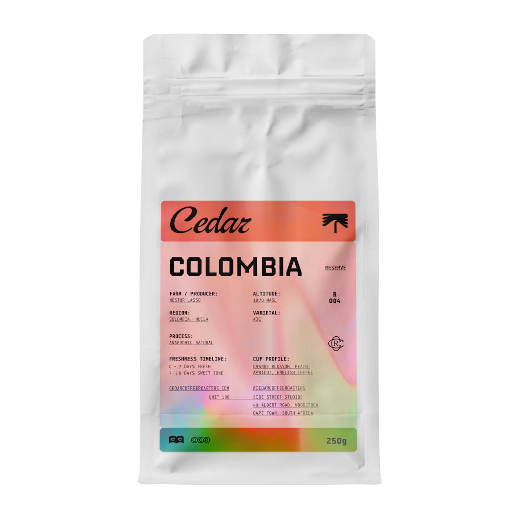 Cedar Colombia El Diviso Aji Anaerobic Natural bag of coffee