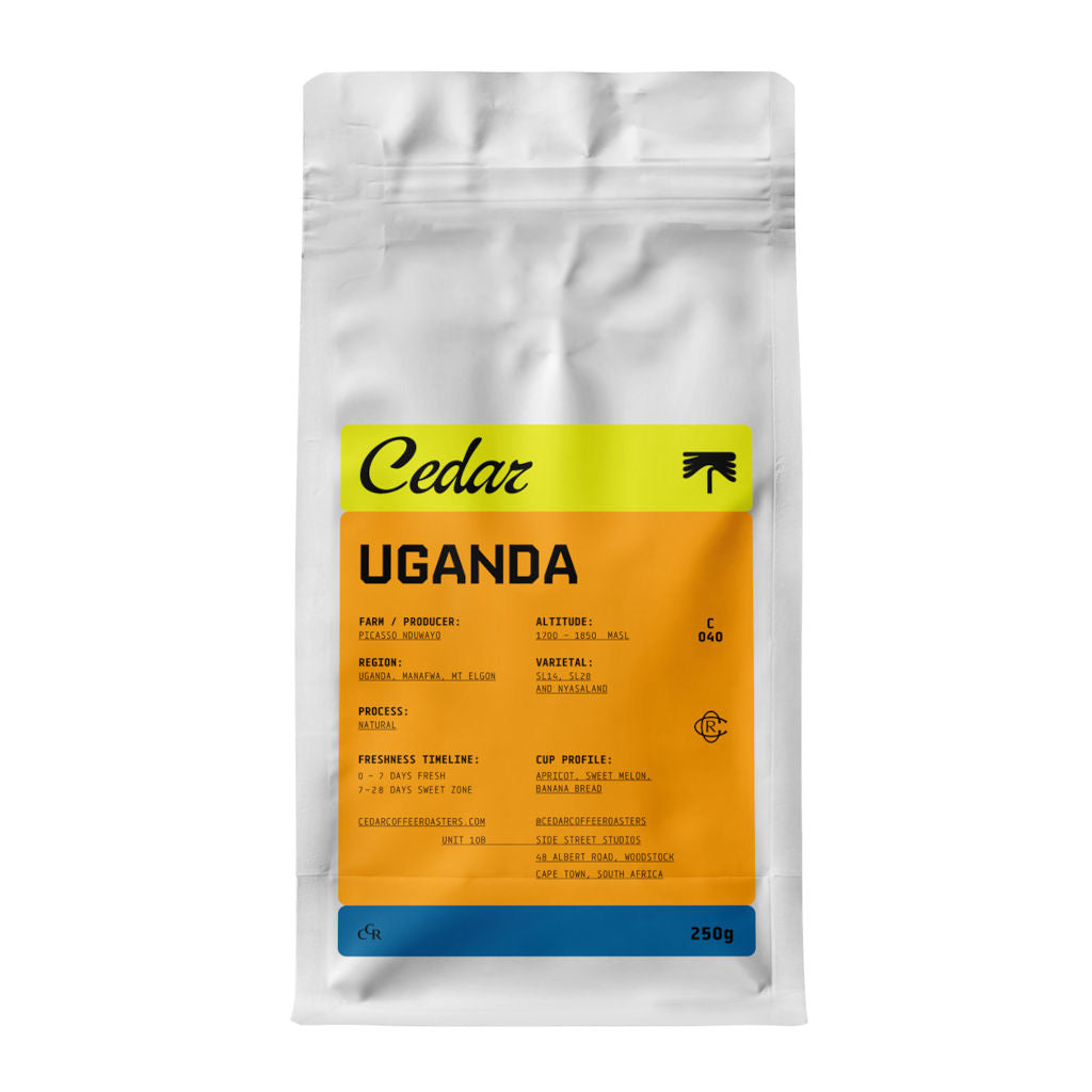 Cedar Uganda Wahata natural coffee bag