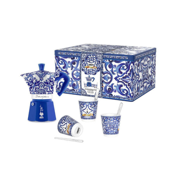 Bialetti Dolce & Gabbana Moka Express Blu Mediterraneo Set | Cape