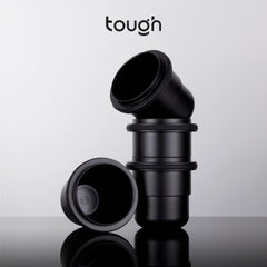 Tough Coffee black Dosing Cups stacked
