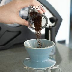 Tough Coffee clear Dosing Cup with pourover