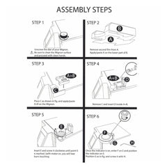 Six-step illustrated installation guide for the Eureka Mignon King Size Dial, from removing the original knob to securing the new dial.