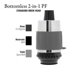 Flair Classic espresso maker portafilter with exploded view and detail