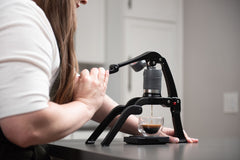 Flair Go Espresso Maker In Use In Kitchen