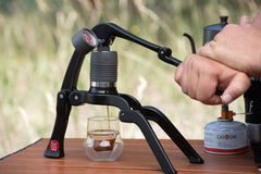 Flair Go Espresso Maker In Use Outdoors