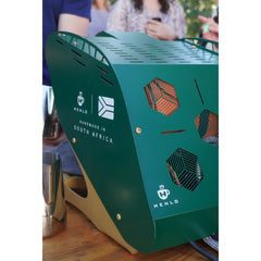 Henlo QS single group head commercial espresso machine in green from behind