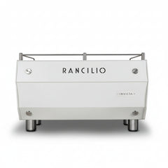 White Rancilio Invicta espresso machine from the back