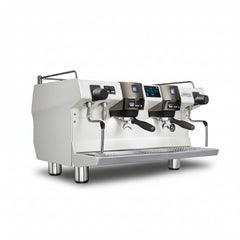 White Rancilio Invicta espresso machine from the side