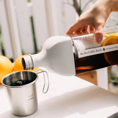 Pouring the Hario Ka Ku Cold Brew Bottle